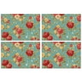 thumbnail image 1 of Pioneer Flower Floral Print Pattern Summer Placemats Table Placemats Set Of 4-Linen Kitchen Washable Placemats Table Mats 12x18 Inch Non-Slip Heat Resistant, 1 of 6