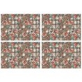 thumbnail image 1 of Pioneer Flower Floral Print Pattern Summer Placemats Table Placemats Set Of 4-Linen Kitchen Washable Placemats Table Mats 12x18 Inch Non-Slip Heat Resistant, 1 of 6