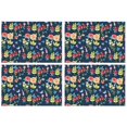 thumbnail image 1 of Pioneer Flower Floral Print Pattern Summer Placemats Table Placemats Set Of 4-Linen Kitchen Washable Placemats Table Mats 12x18 Inch Non-Slip Heat Resistant, 1 of 5