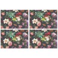 thumbnail image 1 of Pioneer Flower Floral Print Pattern Summer Placemats Table Placemats Set Of 4-Linen Kitchen Washable Placemats Table Mats 12x18 Inch Non-Slip Heat Resistant, 1 of 6