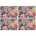 thumbnail image 1 of Pioneer Flower Floral Print Pattern Summer Placemats Table Placemats Set Of 4-Linen Kitchen Washable Placemats Table Mats 12x18 Inch Non-Slip Heat Resistant, 1 of 6