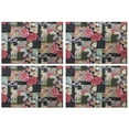 thumbnail image 1 of Pioneer Flower Floral Print Pattern Summer Placemats Table Placemats Set Of 4-Linen Kitchen Washable Placemats Table Mats 12x18 Inch Non-Slip Heat Resistant, 1 of 5