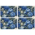 thumbnail image 1 of Pioneer Flower Floral Print Pattern Summer Placemats Table Placemats Set Of 4-Linen Kitchen Washable Placemats Table Mats 12x18 Inch Non-Slip Heat Resistant, 1 of 6
