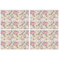 thumbnail image 1 of Pioneer Flower Floral Print Pattern Summer Placemats Table Placemats Set Of 4-Linen Kitchen Washable Placemats Table Mats 12x18 Inch Non-Slip Heat Resistant, 1 of 6