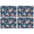 thumbnail image 1 of Pioneer Flower Floral Print Pattern Summer Placemats Table Placemats Set Of 4-Linen Kitchen Washable Placemats Table Mats 12x18 Inch Non-Slip Heat Resistant, 1 of 5