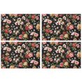 thumbnail image 1 of Pioneer Flower Floral Print Pattern Summer Placemats Table Placemats Set Of 4-Linen Kitchen Washable Placemats Table Mats 12x18 Inch Non-Slip Heat Resistant, 1 of 5