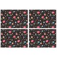 thumbnail image 1 of Pioneer Flower Floral Print Pattern Summer Placemats Table Placemats Set Of 4-Linen Kitchen Washable Placemats Table Mats 12x18 Inch Non-Slip Heat Resistant, 1 of 6