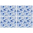 thumbnail image 1 of Pioneer Flower Floral Print Pattern Summer Placemats Table Placemats Set Of 4-Linen Kitchen Washable Placemats Table Mats 12x18 Inch Non-Slip Heat Resistant, 1 of 5
