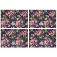 thumbnail image 1 of Pioneer Flower Floral Print Pattern Summer Placemats Table Placemats Set Of 4-Linen Kitchen Washable Placemats Table Mats 12x18 Inch Non-Slip Heat Resistant, 1 of 5