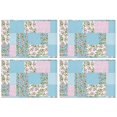 thumbnail image 1 of Pioneer Flower Floral Print Pattern Summer Placemats Table Placemats Set Of 4-Linen Kitchen Washable Placemats Table Mats 12x18 Inch Non-Slip Heat Resistant, 1 of 6