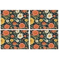 thumbnail image 1 of Pioneer Flower Floral Print Pattern Summer Placemats Table Placemats Set Of 4-Linen Kitchen Washable Placemats Table Mats 12x18 Inch Non-Slip Heat Resistant, 1 of 6