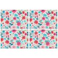 thumbnail image 1 of Pioneer Flower Floral Print Pattern Summer Placemats Table Placemats Set Of 4-Linen Kitchen Washable Placemats Table Mats 12x18 Inch Non-Slip Heat Resistant, 1 of 6