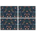 thumbnail image 1 of Pioneer Flower Floral Print Pattern Summer Placemats Table Placemats Set Of 4-Linen Kitchen Washable Placemats Table Mats 12x18 Inch Non-Slip Heat Resistant, 1 of 6
