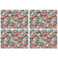 thumbnail image 1 of Pioneer Flower Floral Print Pattern Summer Placemats Table Placemats Set Of 4-Linen Kitchen Washable Placemats Table Mats 12x18 Inch Non-Slip Heat Resistant, 1 of 5
