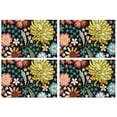 thumbnail image 1 of Pioneer Flower Floral Print Pattern Summer Placemats Table Placemats Set Of 4-Linen Kitchen Washable Placemats Table Mats 12x18 Inch Non-Slip Heat Resistant, 1 of 5
