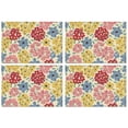 thumbnail image 1 of Pioneer Flower Floral Print Pattern Summer Placemats Table Placemats Set Of 4-Linen Kitchen Washable Placemats Table Mats 12x18 Inch Non-Slip Heat Resistant, 1 of 6