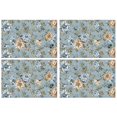 thumbnail image 1 of Pioneer Flower Floral Print Pattern Summer Placemats Table Placemats Set Of 4-Linen Kitchen Washable Placemats Table Mats 12x18 Inch Non-Slip Heat Resistant, 1 of 5