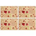 thumbnail image 1 of Pioneer Flower Floral Print Pattern Summer Placemats Table Placemats Set Of 4-Linen Kitchen Washable Placemats Table Mats 12x18 Inch Non-Slip Heat Resistant, 1 of 5