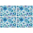 thumbnail image 1 of Pioneer Flower Floral Print Pattern Summer Placemats Table Placemats Set Of 4-Linen Kitchen Washable Placemats Table Mats 12x18 Inch Non-Slip Heat Resistant, 1 of 6