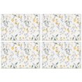 thumbnail image 1 of Pioneer Flower Floral Print Pattern Summer Placemats Table Placemats Set Of 4-Linen Kitchen Washable Placemats Table Mats 12x18 Inch Non-Slip Heat Resistant, 1 of 5