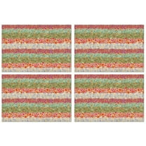Pioneer Flower Floral Print Pattern Summer Placemats Table Placemats Set Of 4-Linen Kitchen Washable Placemats Table Mats 12x18 Inch Non-Slip Heat Resistant