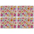 thumbnail image 1 of Pioneer Flower Floral Print Pattern Summer Placemats Table Placemats Set Of 4-Linen Kitchen Washable Placemats Table Mats 12x18 Inch Non-Slip Heat Resistant, 1 of 5