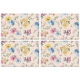 thumbnail image 1 of Pioneer Flower Floral Print Pattern Summer Placemats Table Placemats Set Of 4-Linen Kitchen Washable Placemats Table Mats 12x18 Inch Non-Slip Heat Resistant, 1 of 6