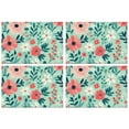 thumbnail image 1 of Pioneer Flower Floral Print Pattern Summer Placemats Table Placemats Set Of 4-Linen Kitchen Washable Placemats Table Mats 12x18 Inch Non-Slip Heat Resistant, 1 of 6