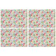 thumbnail image 1 of Pioneer Flower Floral Print Pattern Summer Placemats Table Placemats Set Of 4-Linen Kitchen Washable Placemats Table Mats 12x18 Inch Non-Slip Heat Resistant, 1 of 6