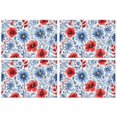 thumbnail image 1 of Pioneer Flower Floral Print Pattern Summer Placemats Table Placemats Set Of 4-Linen Kitchen Washable Placemats Table Mats 12x18 Inch Non-Slip Heat Resistant, 1 of 5