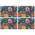 thumbnail image 1 of Pioneer Flower Floral Print Pattern Summer Placemats Table Placemats Set Of 4-Linen Kitchen Washable Placemats Table Mats 12x18 Inch Non-Slip Heat Resistant, 1 of 6