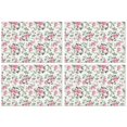 thumbnail image 1 of Pioneer Flower Floral Print Pattern Summer Placemats Table Placemats Set Of 4-Linen Kitchen Washable Placemats Table Mats 12x18 Inch Non-Slip Heat Resistant, 1 of 5
