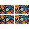 thumbnail image 1 of Pioneer Flower Floral Print Pattern Summer Placemats Table Placemats Set Of 4-Linen Kitchen Washable Placemats Table Mats 12x18 Inch Non-Slip Heat Resistant, 1 of 6