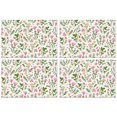 thumbnail image 1 of Pioneer Flower Floral Print Pattern Summer Placemats Table Placemats Set Of 4-Linen Kitchen Washable Placemats Table Mats 12x18 Inch Non-Slip Heat Resistant, 1 of 5