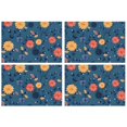 thumbnail image 1 of Pioneer Flower Floral Print Pattern Summer Placemats Table Placemats Set Of 4-Linen Kitchen Washable Placemats Table Mats 12x18 Inch Non-Slip Heat Resistant, 1 of 5