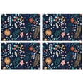 thumbnail image 1 of Pioneer Flower Floral Print Pattern Summer Placemats Table Placemats Set Of 4-Linen Kitchen Washable Placemats Table Mats 12x18 Inch Non-Slip Heat Resistant, 1 of 5