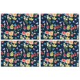 thumbnail image 1 of Pioneer Flower Floral Print Pattern Summer Placemats Table Placemats Set Of 4-Linen Kitchen Washable Placemats Table Mats 12x18 Inch Non-Slip Heat Resistant, 1 of 5