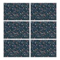 thumbnail image 1 of Pioneer Flower Floral Print Pattern Summer Placemats Table Placemats Set Of 6-Linen Kitchen Washable Placemats Table Mats 12x18 Inch Non-Slip Heat Resistant, 1 of 5