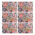 thumbnail image 1 of Pioneer Flower Floral Print Pattern Summer Placemats Table Placemats Set Of 6-Linen Kitchen Washable Placemats Table Mats 12x18 Inch Non-Slip Heat Resistant, 1 of 5