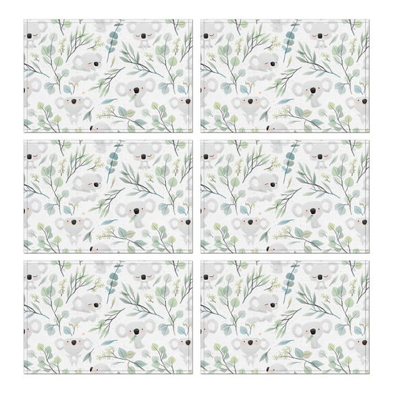 Pioneer Flower Floral Print Pattern Summer Placemats Table Placemats Set Of 6-Linen Kitchen Washable Placemats Table Mats 12x18 Inch Non-Slip Heat Resistant