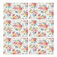 thumbnail image 1 of Pioneer Flower Floral Print Pattern Summer Placemats Table Placemats Set Of 6-Linen Kitchen Washable Placemats Table Mats 12x18 Inch Non-Slip Heat Resistant, 1 of 5