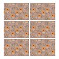 thumbnail image 1 of Pioneer Flower Floral Print Pattern Summer Placemats Table Placemats Set Of 6-Linen Kitchen Washable Placemats Table Mats 12x18 Inch Non-Slip Heat Resistant, 1 of 5