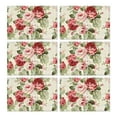 thumbnail image 1 of Pioneer Flower Floral Print Pattern Summer Placemats Table Placemats Set Of 6-Linen Kitchen Washable Placemats Table Mats 12x18 Inch Non-Slip Heat Resistant, 1 of 5