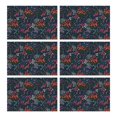 thumbnail image 1 of Pioneer Flower Floral Print Pattern Summer Placemats Table Placemats Set Of 6-Linen Kitchen Washable Placemats Table Mats 12x18 Inch Non-Slip Heat Resistant, 1 of 5