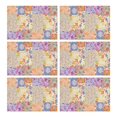 thumbnail image 1 of Pioneer Flower Floral Print Pattern Summer Placemats Table Placemats Set Of 6-Linen Kitchen Washable Placemats Table Mats 12x18 Inch Non-Slip Heat Resistant, 1 of 5