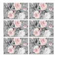 thumbnail image 1 of Pioneer Flower Floral Print Pattern Summer Placemats Table Placemats Set Of 6-Linen Kitchen Washable Placemats Table Mats 12x18 Inch Non-Slip Heat Resistant, 1 of 5