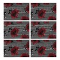 thumbnail image 1 of Pioneer Flower Floral Print Pattern Summer Placemats Table Placemats Set Of 6-Linen Kitchen Washable Placemats Table Mats 12x18 Inch Non-Slip Heat Resistant, 1 of 5