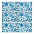 thumbnail image 1 of Pioneer Flower Floral Print Pattern Summer Placemats Table Placemats Set Of 6-Linen Kitchen Washable Placemats Table Mats 12x18 Inch Non-Slip Heat Resistant, 1 of 5