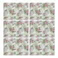 thumbnail image 1 of Pioneer Flower Floral Print Pattern Summer Placemats Table Placemats Set Of 6-Linen Kitchen Washable Placemats Table Mats 12x18 Inch Non-Slip Heat Resistant, 1 of 5