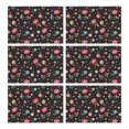 thumbnail image 1 of Pioneer Flower Floral Print Pattern Summer Placemats Table Placemats Set Of 6-Linen Kitchen Washable Placemats Table Mats 12x18 Inch Non-Slip Heat Resistant, 1 of 5